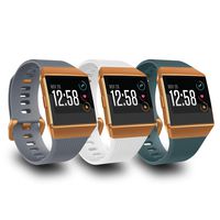 AIUNIT Compatible Ionic Bands for Men Women Teens Kids Large with Burnt Orange Buckle, Replacement Strap Sport Accessory Wristband for Ionic Smart Watch Gray White Blue-Gray