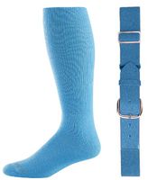 Joe's USA - Baseball Socks & Belt Combo Set (All Sizes & Colors Available) (Columbia Blue, Youth (7-9))