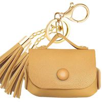 JuQBanke Leather AirPods Pro Case, Protective Cover Compatible for Apple AirPods 3 Wireless Charging Case Headphones EarPods, Ultra-Thin Soft Designer Leather Cover with Keychain Hook, Light Brown