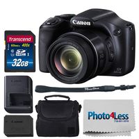 Canon SX530 HS PowerShot Digital Camera w/ 50x Optical Zoom & Built-in Wi-Fi (Black) + 32GB SDHC Memory Card Premium + Camera Case (Black) + Small Camera/Video Case + Photo4Less Cleaning Cloth