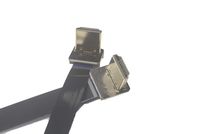 Flat Slim Thin Full HDMI Angled up FPV HDMI Cable Standard Male HDMI 90 Degree Angled to Standard Male HDMI 90 Degree for RED BMCC FS7 C300 Black (50CM)
