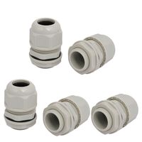 uxcell M25x1.5mm 6.2mm-8mm Adjustable 3 Holes Nylon Cable Gland Joint Gray 5pcs