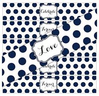 24 Large Dots Waterproof Water Bottle Stickers | Celebrate, Love, Forever | 8 of Each Phrase (Navy)