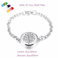 constantlife Hypoallergenic Essential Oil Diffuser Locket Bracelet -Stainless Steel Aromatherapy Scent Jewelry (Tree2)