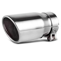 AUTOSAVER88 2.5 Inch Inlet Exhaust Tip, 2 1/2 inch Inside Diameter Chrome-Plated Finish Stainless Steel Tailpipe Tip, 2.5" x 3" x 6" Bolt On Design.