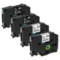 Compatible with TZ Tape TZe-231(White) and TZe-335(Black) 0.47" 12mm Laminated, for Brother P-Touch D200 PTH110 PT-D210 PT-1880, by Markurlife