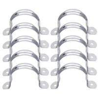 2inch Two Hole Strap U Bracket Stainless Steel Tube Strap Tension Clip Assortment Kit Heavy Duty Rigid Pipe Strap Clamp 10Pcs (63mm)