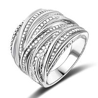 Mytys Fashion Silver Intertwined Statement Ring Band Rings for Women Men 18mm Wide (6)