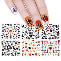 New 24 Sheets Halloween 3D Nail Art Stickers Adhesive Transfer Decals Decorations