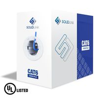 SolidLink Bare Copper 1000ft CAT6 in-Wall (cm Rated) UL Listed 4/UTP Solid Conductor Cable 23AWG LAN Network Ethernet 550Mhz Wire (Blue)