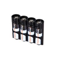 Storacell by Powerpax SlimLine AA Battery Caddy, Black, Holds 4 Batteries