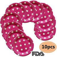 Party Disposable Paper Plates/Dishes Dinnerware Plates Biodegradable Eco Friendly for Party Wedding Anniversary Birthday, 7 inche (pink)