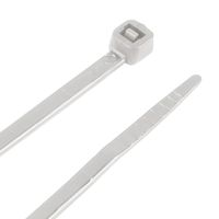 Performance Tool W2908 100pc 8" Cable Tie, White With Tensile Strength 40 Lbs
