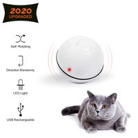 Interactive Cat Toys Ball Best Smart Cat Interactive Toys Automatic Self-Rotating and USB Rechargeable LED Light Cat Electronic Toy Ball for Indoor Cats Kitten Exercise Toys
