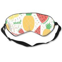 Unisex Sleeping Eye Mask Watermelon Pineapple Lemon Leaf Summer Eye Mask Cover with Adjustable Strap Blindfold Eyeshade for Travel, Nap, Meditation