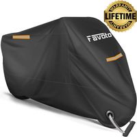 Favoto Motorcycle Cover All Season Universal Weather Premium Quality Waterproof Sun Outdoor Protection Durable Reflective Stripe with Lock-Holes & Storage Bag Fits up to 104" Motorcycle Vehicle Cover