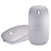 Bluetooth Mouse,MUEQU Wireless Portable Rechargeable Mobile Mouse Optical Mice and Quiet Click for Laptop,Mac,iMac,Macbook Android Tablet,PC Adjustable DPI (Silver/Grey)