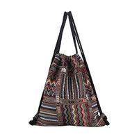 Black Sale Friday Deals Women Fabric Drawstring Backpack Travel Sack Beach Bag