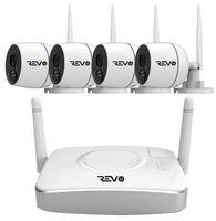REVO America RWG41BNDL-2vWireless 4CH. Gateway Security System, 32GB Microsd, 4 x 1080P Indoor/Outdoor Audio Capable Bullet Cameras with Pir - Remote Access Via Smart Phone, Tablet and Pc