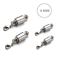 Zpsolution Screw-in Locking Safety Magnetic Lobster Clasps for Jewelry Making Necklace 2 Size 8mm 6mm Silver 4pcs