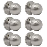 Probrico Dummy Door Knobs Satin Nickel Single Inactive Ball Knobs Pack of 6