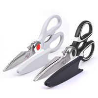 Kitchen Shears By Clear Style, Set of 2, Multipurpose Stainless Scissors-Steel Cooking Shears, Dishwasher Safe, Perfect For Preparing Beef, Chicken, Vegetables, Fish, and More, Black and White