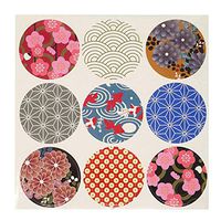 Honbay 20 Sheets 180pcs Round Shape Japan Style Traditional Pattern Decorative Sticker Self-Adhesive Universal Seal Label Sticker
