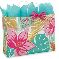 NW Tropical Paradise Paper Shopping Bags - Vogue Size - 16 x 6 x 12 1/2in. - 25 Pack