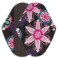 FILOL Sanitary Towel Pad, Mama Cloth Menstrual Pads Reusable Sanitary Pads Foldable Portable Reusable Bamboo Cloth Washable Menstrual Pad Mama Sanitary Towel Pad (Black, M)