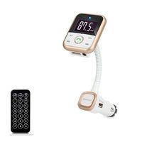 AOZBZ Hands Free Wireless Bluetooth FM Transmitter Audio FM Radio Modulator Car Kit MP3 Player LCD Display 2.1A USB Car Charger for iPhone Smartphone with Remote Control