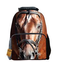 OrrinSports Felt Fabric School Backpack Bags 3D Animal Print Cute Hiking Laptop Daypacks Horse-16