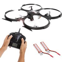 SereneLife RC Drone w/ HD Camera - 6-Axis Gyro Quadcopter Include 2.4 GHz Remote Controller w/ LCD Screen with Extra Battery - Fly & Capture Sharper Aerial Video & Image - SLDR18HD
