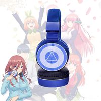 Lonme Headsets The Quintessential Quintuplets Headphones Nakano Miku Cosplay Prop Bluetooth Over Ear Headphones Earphone