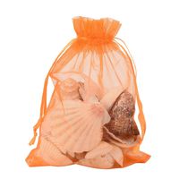 PH PandaHall 100PCS 5x7 inch OrangeRed Organza Drawstring Bags Party Wedding Favor Gift Bags for Baby Shower, Birthday, Party, Christmas