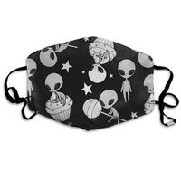 Black and White Alien Dust Mask,Washable and Reusable Cleaning Gardening Outdoor Activities Warm Windproof Mask