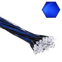 EDGELEC 30pcs 12 Volt 5mm Blue LED Lights Emitting Diodes Pre Wired 7.9 inch DC 12v LED Light Clear Lens Small LED Lamps