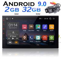 7 Inch Android Car Stereo Android 9.0 2 DIN Head Unit with Camera 2GB RAM 32GB ROM Double Din GPS Navigation LCD Touchscreen Car Radio with Bluetooth Support Mirror Link Car Logo Multi Color Buttons