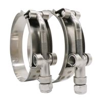 Roadformer 3.5" T-Bolt Hose Clamp - Clamp Range 95mm - 103mm for 3.5" Hose ID, Stainless Steel Bolt, Stainless Steel Band Floating Bridge and Nylon Insert Locknut (95mm - 103mm, 2 pack)