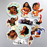 11 Pieces/lot Moana Maui Waialik Heihei Sticker for Car Laptop Bicycle Notebook Backpack Waterproof Stickers Toy Stickers
