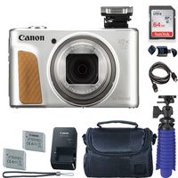 Canon PowerShot SX740 HS Digital Camera (Silver) with 64 GB Card + Premium Camera Case + 2 Batteries + Tripod