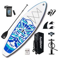 FunWater Inflatable 10'6×33"×6" Ultra-Light (17.6lbs) SUP for All Skill Levels Everything Included with Stand Up Paddle Board, Adj Floating Paddle, Pump, ISUP Travel Backpack, Leash,Waterproof Bag