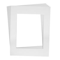 Art Mats® Brand Premier High Quality Acid-Free Pre-Cut 8x10 White Picture Mat Matte Sets. Includes a Pack of 5 White Core Bevel Cut Mattes for 5x7 Photos, Pack of 5 Backers & Pack of 5 Crystal Clear Plastic Sleeves Bags.