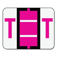Smead BCCR Bar-Style Alphabetic Color-Coded Labels, Letter T, Red/White Bars, 500 Labels per Roll (67090)