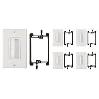 Buyer's Point Brush Wall Plate [UL Listed], with Single Gang Low Voltage Mounting Bracket Device (White Kit) (5, White Kit)