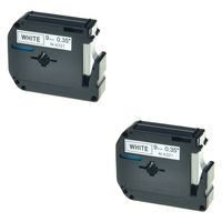 SuperInk 2 Pack Compatible for Brother P-Touch M Tape M221 M-K221 MK221 Black on White Label Tape for P Touch Label Maker PT-90 PT-M95 PT-70BM PT-70 PT-65 PT-85 PT-45 (3/8" x 26.2' 9m x 8m)