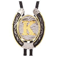Bolo Tie for Men- Golden Initial Letter ABCDMJR to Z Western Cowboy Bolo Tie for Women