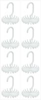Morningrising 8 PCS White 360 Degree Rotating Scarf Hanger Adjustable Twirl Tie Rack Tie Belt,Multipurpose Organizer,Hook Ties Scarf for Closet Storage (4.4")