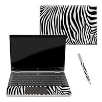 MightySkins Skin Compatible with HP Pavilion x360 14" (2018) - Black Zebra | Protective, Durable, and Unique Vinyl Decal wrap Cover | Easy to Apply, Remove, and Change Styles | Made in The USA