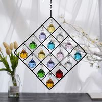WEISIPU Colorful Crystal Ornaments - Metal Crystal Garden Pendant Rainbow Crystal Ornament Crystal Ball Prism for Window, Garden, Home Decoration (Colorful)