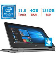 HP ProBook x360 11 EE G3 2-in-1 11.6-inch Touchscreen Display Laptop PC (Intel Quad Core Celeron N4100 Processor, 4GB RAM,128GB Solid State Drive, Bluetooth, HDMI, Webcam, WiFi, Windows 10 Pro)